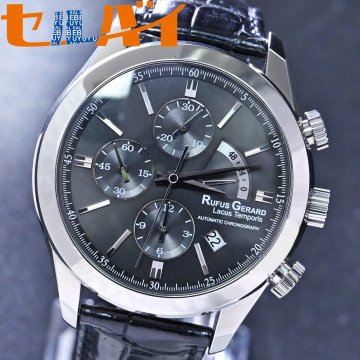 本物 新品 RUFUS GERARD 極希少 セイコー 雫石高級時計工房 NC77 クロノグラフ メンズウォッチ 男性用自動巻腕時計 木製トランク付