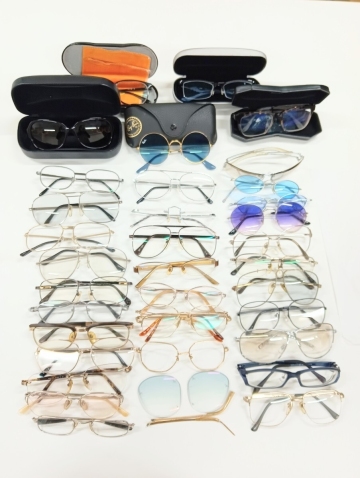 1円スタ メガネ・サングラス おまとめ 36点 RayBan Coach Dior Balenciage 他 アイウェア ケース付き 度入り ジャンク 現状品【K001340】