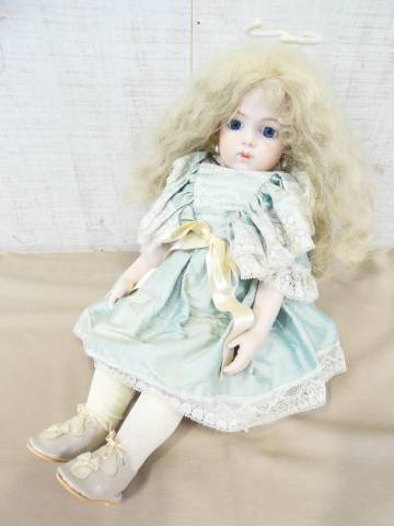 (S)◎ジャンク シーアエレガンス 女の子人形 ビスクドール BRU JNE/ブリュジュン 関節可動 全長約60cm スタンド付き 破損あり ＠100(4)