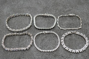 B863 CZ ジルコニア テニス ブレスレット バングル アクセサリー 大量 セット まとめて おまとめ まとめ売り SILVER含む