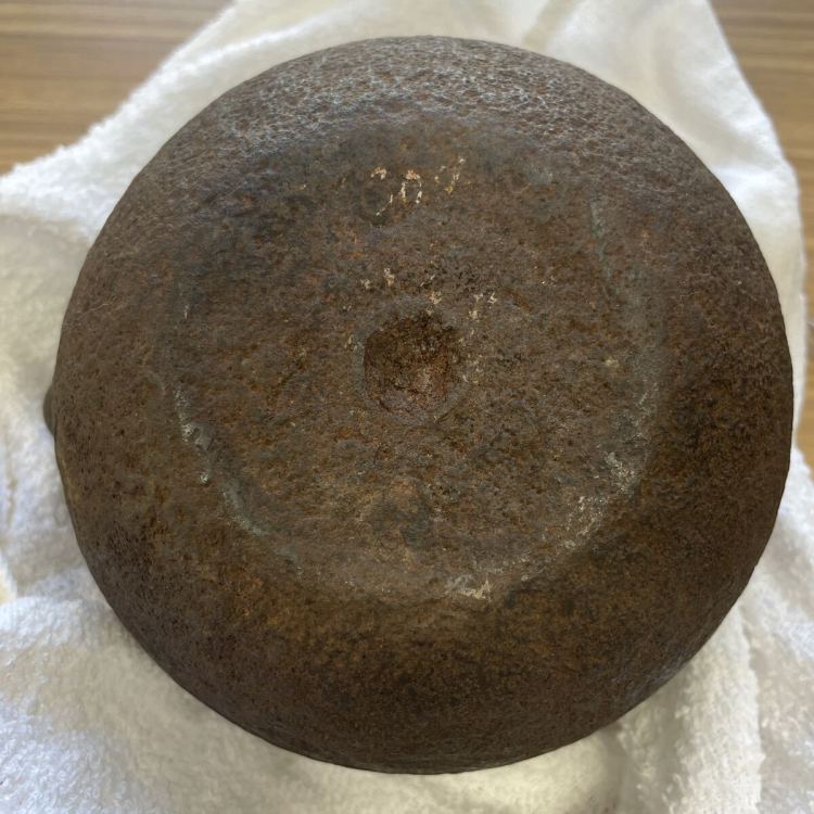 【保管品】 鉄瓶 鉄器 茶器 急須 古鏡蓋 金無垢 龍文堂 高級ライン 金属工芸 アンティーク コレクション 重量1005.3g 箱無し
