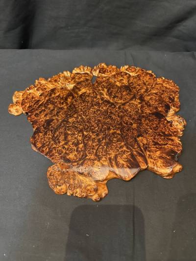 茶道具　極上花梨 煎茶台敷板 一枚板 玉杢 幅33x28.5cm 厚み1.2cm 敷台 盆栽台 煎茶台 無垢材 葡萄杢 瘤杢 