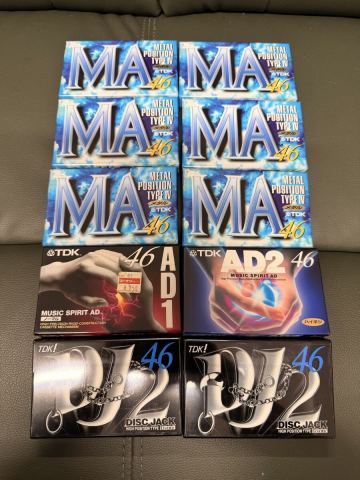 【未開封】カセットテープ TDK MA46 TYPEⅣ 6本 メタルテープ AD1 AD2 DJ2 セット