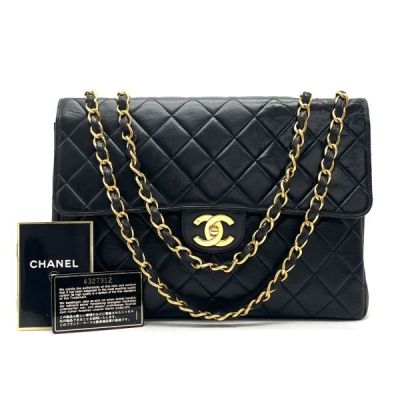 1円 良品 CHANEL シャネル デカ マトラッセ ターンロック ココマーク ラムスキン チェーン ハンド ショルダー バッグ fH03127C