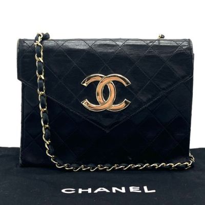 1円 CHANEL シャネル マトラッセ デカ ココマーク ラムスキン チェーン ショルダー バッグ fY02122aC