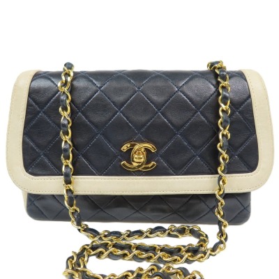207990★1円スタート★CHANEL シャネル マトラッセ バイカラー ターンロック ココマーク チェーンショルダーバッグ ヴィンテージ