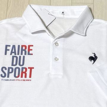 新品★ルコック le coq sportif ロゴデザイン 吸汗速乾 半袖ポロシャツ/ホワイト/サイズL