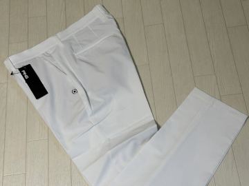 新品★ピン ゴルフ PING GOLF ロゴ刺繍 CROSS MOVING 吸水速乾 ウエストストレッチ テーパードパンツ/春夏/ホワイト/サイズLL