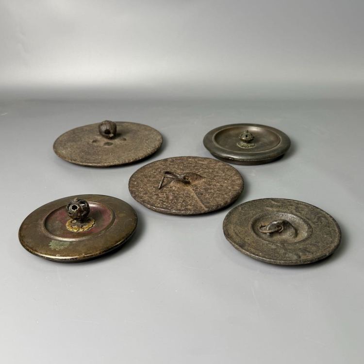 鉄瓶 蓋 5点まとめ 銅蓋 鉄蓋 煎茶道具 茶道具 摘み 龍文堂 蓋のみ