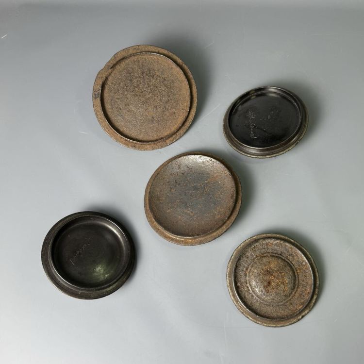 鉄瓶 蓋 5点まとめ 銅蓋 鉄蓋 煎茶道具 茶道具 摘み 龍文堂 蓋のみ