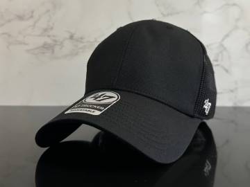 【未使用品】196KD 訳あり★&rsquo;47BRAND &rsquo;47ブランド メッシュ キャップ 帽子 CAP クールなブラックにホワイトロゴ！《FREEサイズ》