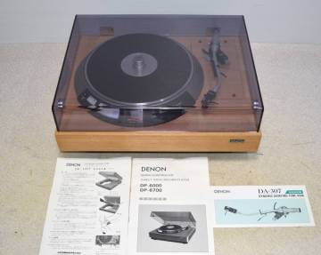 送料込み DENON DP-6000 レコードプレーヤー/DK-100F キャビネット/DA-307 トーンアーム/entre ヘッドシェル