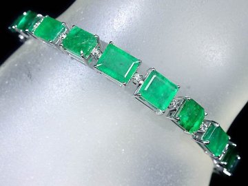 KML18428I【1円～】新品【RK宝石】上質エメラルド 総計17.6ct 極上ダイヤモンド K18WG 超高級 テニス フルエタニティ ブレスレット ダイヤ
