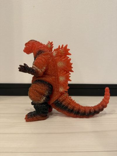 中古品 ソフビ コレクション品 現状品 マーミット ゴジラ フィギュア 約23cm 世紀の大怪獣シリーズ デスゴジ ラメ入り 1995 オレンジ