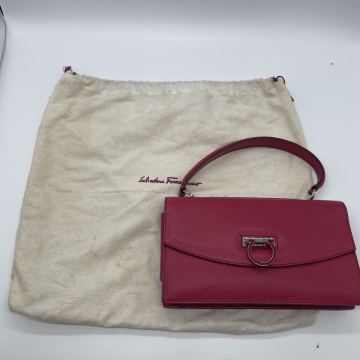 Salvatore Ferragamo サルヴァトーレフェラガモ ハンドバッグ 2way レザー ガンチーニ トップハンドル ピンク　　273282