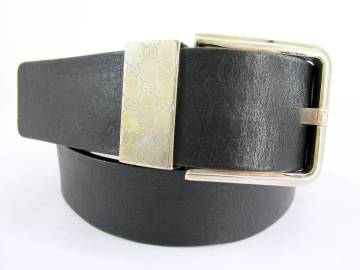 1円★ GUCCI グッチ グッチシマ ベルト レザー ブラック メンズ 中古