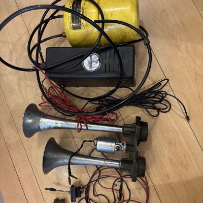 SUMIYOSHI EXCITING HORN ヤンキーホーン エアータンク コンプレッサーセット 12V 当時物 旧車