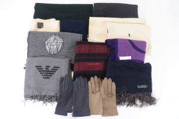 【13点】VivienneWestwood/VERSACE/ARMANI/YSL/dunhill 等 マフラー ストール 手袋 小物 レディース メンズ まとめ売り 1711-SS