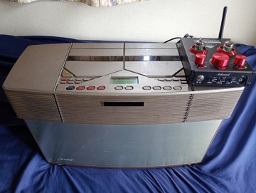 【1円スタート】30年前の名機 BOSE AW-1D 真空管プリアンプ(Nobsound P1)＆高級BELDENケーブル付属！Bluetooth高音質セット FM/AUX動作OK
