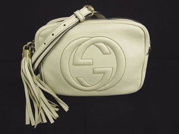GUCCI グッチ 308364 ソーホーディスコ ショルダーバッグ レザー 鞄 アイボリー系 ★3410