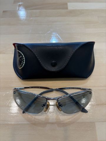 1円～☆サングラス☆Ray‐Ban☆レイバン☆RB3179☆003/11☆6315☆ミラーレンズ☆ヴィンテージ☆グレー☆ブルー☆ケース付き