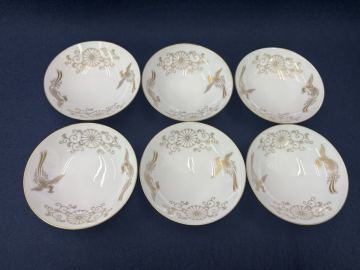 r8052901 白磁 菊御紋鳳凰 金彩 盃 酒器 6客 宮中晩餐会