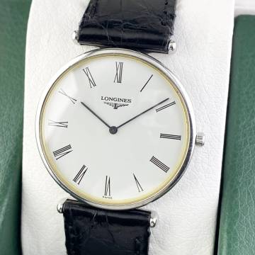 【1円〜】LONGINES ロンジン 腕時計 メンズ L4.635.2 グランドクラシック ホワイト文字盤 ローマン ラウンドフェイス 可動品