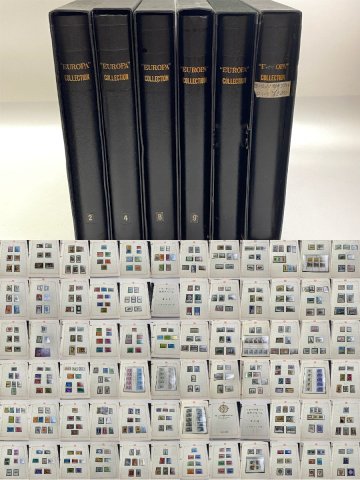 1円～【F】外国切手 アルバム ヨーロッパ 6冊 2000年代 テーマ別 バカンス 美食 他 約380リーフ 大量 現状 まとめ★flok/4324★ee7454