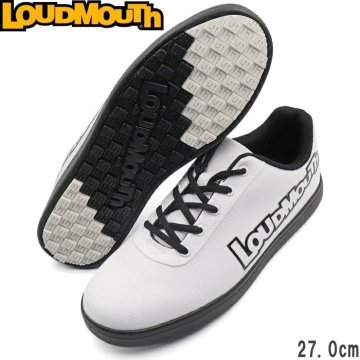 1円★Loudmouth ラウドマウス LM-GS0005 スパイクレス ゴルフシューズ White&times;Black（999A）27.0cm ホワイト&times;ブラック 無地/ビッグロゴ★