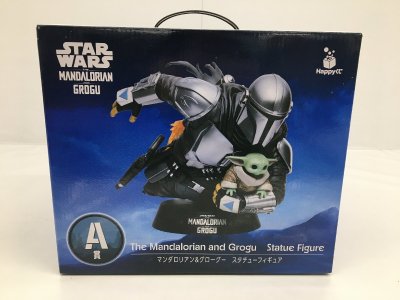 【未開封品】マンダロリアン＆グローグー Happyくじ マンダロリアン・アンド・グローグー A賞 スタチューフィギュア R39628 wa◇70