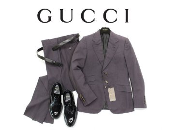 ●65万新品◆60=4XL～◆GUCCI グッチ カジュアルスーツ テーラードジャケットセットアップ ダークパープル紫 1円