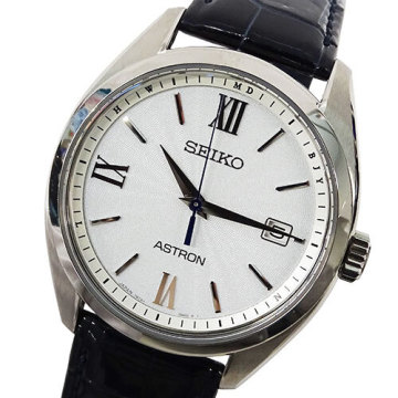 １円〜 セイコー SEIKO アストロン オリジン 7B72-0AD0 時計 メンズ ブランド デイト ソーラー電波時計 チタン レザー (v0096709600)