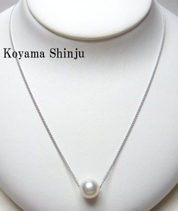 新品★小山真珠★１円～人気商品！絶品カラー！大珠9.0mm！あこや本真珠貫通ペンダントパールネックレス