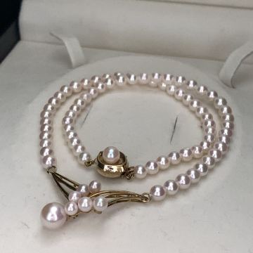 K18 テリ◎ あこや真珠 約4.5-7.7mm ネックレス Pearl necklace アコヤ 本真珠 ベビーパール 18金