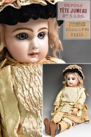 DEPOSE TETE JUMEAU Bte S.G.D.G テート ジュモー ビスクドール 11号 60cm 青目 グラスアイ MEDAILLE D'OR PARIS デポゼ 人形 RU-731SG/000