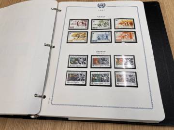 【1円スタート現状販売】外国切手　国連切手アルバム1983-1988　国旗シリーズ　シート　おまとめ約56ページ　セット売り