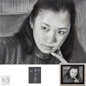 【1on1】真作 小木曽誠 『恵』 3号 2017年 額装 ■ 白日会会員 大人気リアリズム画家