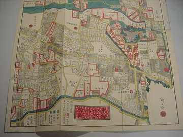 ■江戸切絵図 彩色版『東都小石川絵図 全1舗』安政4年版カラー古地図大名武家屋敷道中資料東京都文京区浮世絵和本唐本古書古典籍古美術■ 
