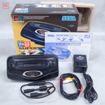 1円～ 動作品 MD メガドライブ 32BIT アップグレードブースター スーパー32X HMA-2400 本体 MEGA DRIVE 箱説付【20