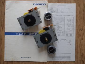 動作未確認ジャンク品 ナムコ クエスター 純正パドルコントローラー2個 純正説明書 DIP表セット