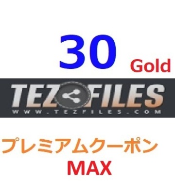 TezFiles Gold　プレミアムMAX 公式プレミアムクーポン30日間　入金確認後1分～24時間以内発送