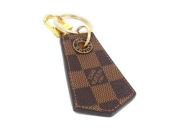 1円 LOUIS VUITTON ルイヴィトン M67917 ダミエ アンシャッペ キーホルダー キーリング チャーム レディース メンズ ブラウン系 GE0579