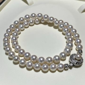 照り最強 オーロラ 7.0-7.5 ネックレス necklace 本真珠 パール pearl jewelry あこや真珠 花珠 シルバー金具 ジュエリー