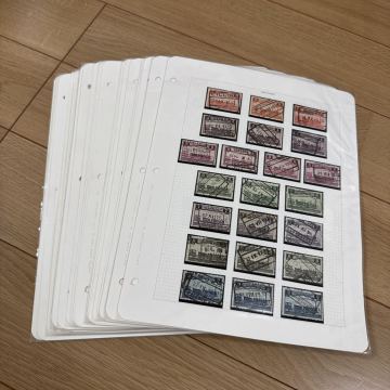 外国切手　ベルギーの古い鉄道切手　小包切手　工業・建築切手　バラ　シート　未済混合　36ページ　まとめ売り
