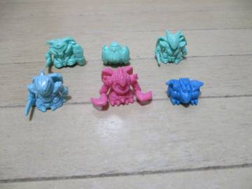 SDガンダム　消しゴム　ガン消し　ダンバイン　レアカラー6体セット　ガチャガチャ　ガシャポン