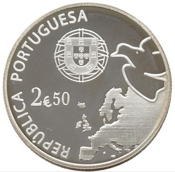 2014年ポルトガル 2.5ユーロプルーフ銀貨 MARCOS PORTUGAL 欧州平和70周年記念プルーフ銀貨　外国コイン　外国貨幣 世界コイン