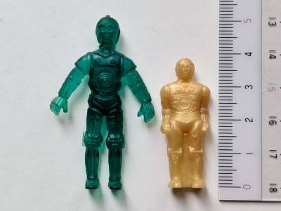 スターウォーズ お菓子のおまけフィギュア 2個セット 明治 森永 旧タカラ 昭和レトロ ゴム ソフビ ポリ 消しゴム