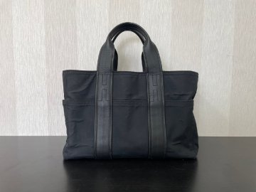 ●HERMES エルメス アカプルコ PM ハンドバッグ トートバッグ ナイロン レザー シルバー金具 レディース●