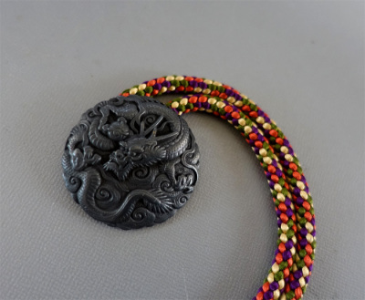 鏡蓋根付金具　円龍