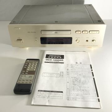 【通電OK】DENON デノン CDプレーヤー DCD-1650AR ゴールド CDデッキ オーディオ機器 リモコン/取扱説明書付き 中古品